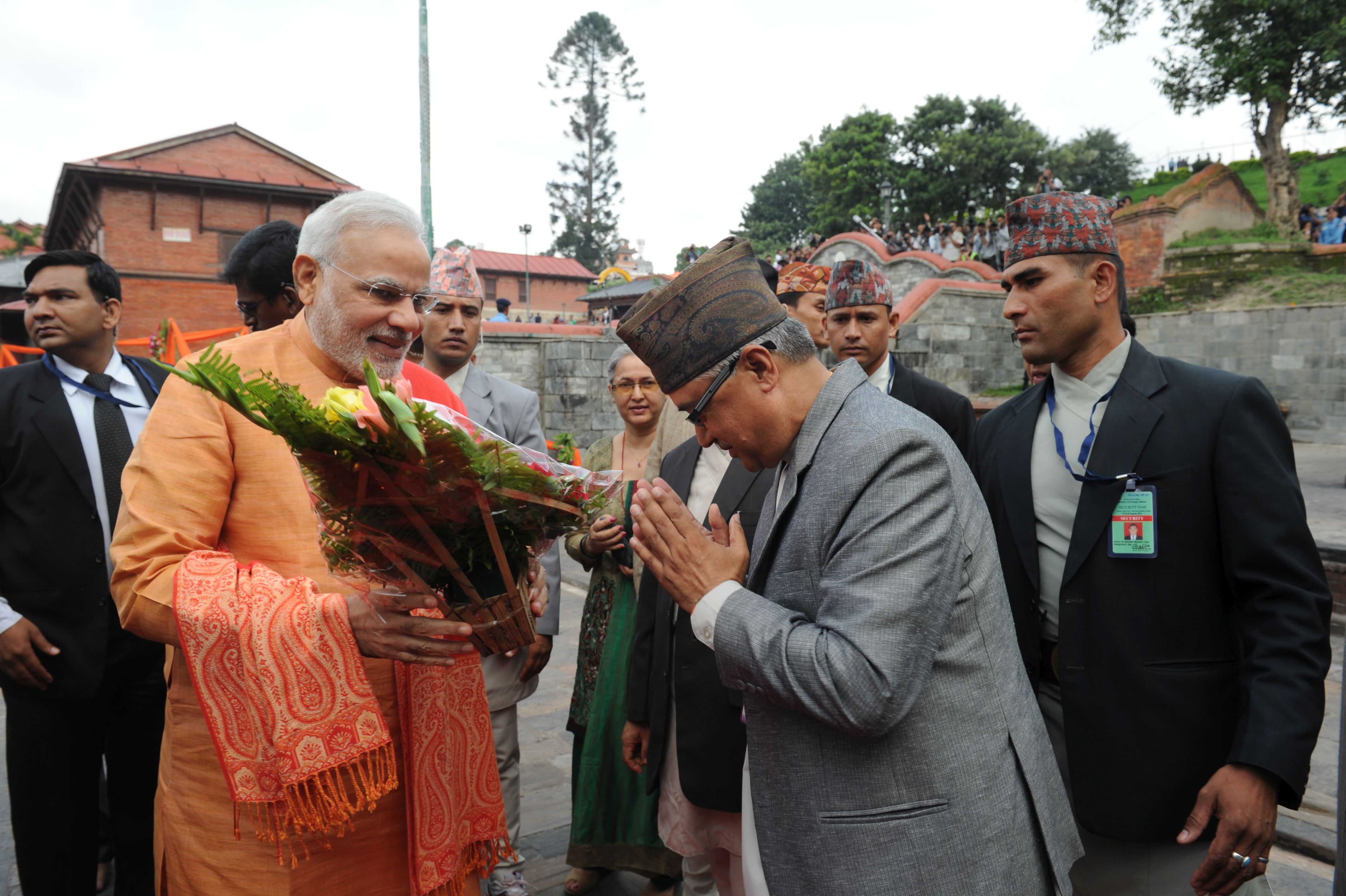 PM greeted in Nepal